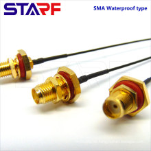 STA Wasserdichter IP67 SMA Crimp-Kabelstecker für 1,13 mm RG174 178 316 Kabel